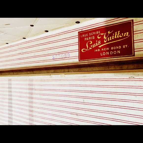 Antique Louis Vuitton Canvas Steamer Trunk LV Rare - Picture 8 of 8